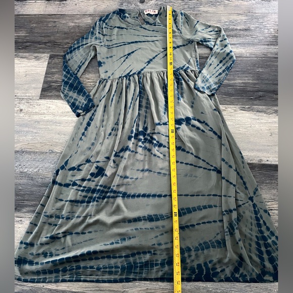 Dolan Tie Dye Long Sleeve Midi Dress Gray Blue Viscose XS - Picture 7 of 8
